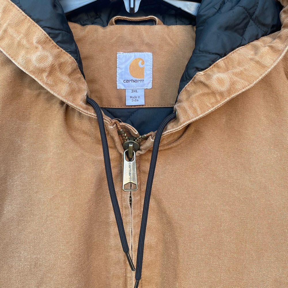 Carhartt Tan Outdoor Canvas Hooded Thermal Jacket 3XL